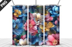 Flowers Tumbler Wrap | Sublimation Design | Tumbler PNG Product Image 1