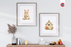 Whimsical Spring Meadow Animals Watercolor Clipart Bundle Product Image 11