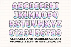 Unicorn Alphabet png clipart, unicorn letters doodle Product Image 5