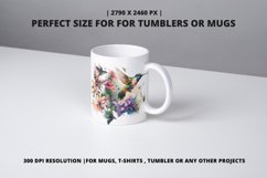 Magical Birds With flowers | Bird watercolor | Floral Bird Product Image 2