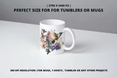 Magical Birds With flowers | Bird watercolor | Floral Bird Product Image 2