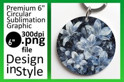 Sublimation PNG Round Keychain Design Floral Product Image 1