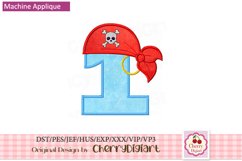 Pirate birthday Numbers machine embroidery bundle 1673B Product Image 5
