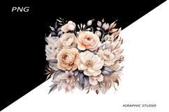Watercolor Pastel Flowers Clipart, Wedding Flowers Clipart Product Image 1