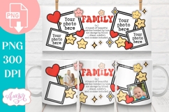 Family Photo Mug template sublimation PNG, customizable mug Product Image 2