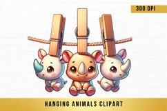 cute hanging animals clipart, hanging animals sublimation Product Image 1