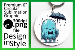 Artful Round Design for Keychains , Monster Product Image 1