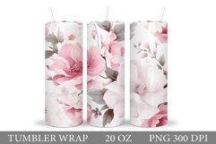 Floral Tumbler Design. Flowers Tumbler Sublimation Product Image 1