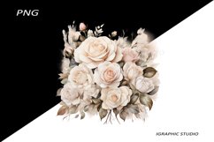 White Flowers PNG, Watercolor White Bouquet Product Image 1