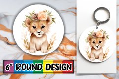 Bohemian Wildlife Floral Sublimation Circle Keychain Product Image 1