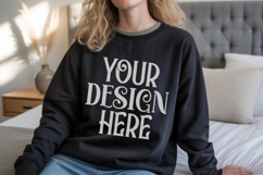 Black Gildan 18000 Sweatshirt Model Mockups, Sweatshirts Product Image 1