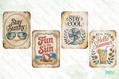 Retro Summer Quotes Labels Clipart Product Image 1