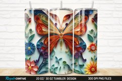 3D Butterfly Quilling Floral 20/30oz Skinny Tumbler Product Image 1
