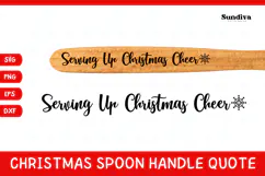 Christmas Wooden Spoon Handle Quotes SVG - Christmas Cheer Product Image 1