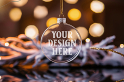 Christmas Acrylic Ornament Mockups | Round Clear Acrylic Orn Product Image 1