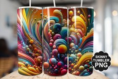 Colored Water Drops Tumbler Warp - Tumbler PNG Design Product Image 1