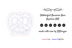Oktoberfest Bavarian Beer Keychain SVG - Laser Cut File Product Image 2