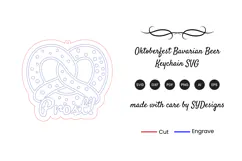 Oktoberfest Bavarian Beer Keychain SVG - Laser Cut File Product Image 2