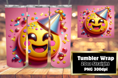 Custom 20oz Tumbler Wrap Download , 3D Emoji Product Image 1