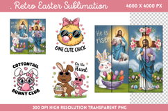 Retro Easter Sublimation PNG Product Image 1