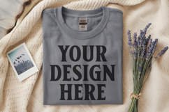 Ash Gildan 5000 Flat Lay Tshirt Mockup, G5000 mockup, trandy Product Image 1