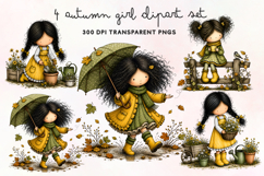 Autumn Girl Clipart PNG Product Image 1