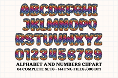 Knitted Alphabet png clipart, knitted texture doodle letters Product Image 5