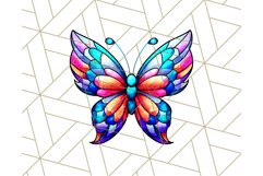 Stained Glass Hearts and Butterflies Clipart PNG Product Image 3