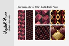 Burgundy Digital Papers | Floral Digital paper Product Image 1