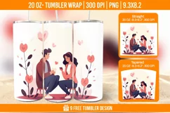 Valentines day Tumbler Wrap Designs, Sublimation Wrap Product Image 1