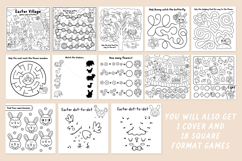 Easter village coloring games. Spring colouring activities Product Image 11