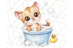 Safari Animal Babies in Bubble Baths, Cute Jungle Animal PNG Product Image 3