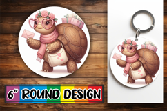 Timeless Round Keychains PNG, Turtle Product Image 1