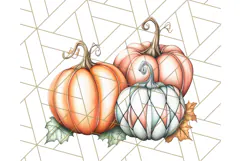 Fall Pumpkin Clipart PNG, Autumn Pumpkins, Jewel Tones Png Product Image 3