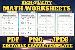 Editable Multiplication and division Math template 5 Product Image 1