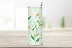 Minimalist Daisies Seamless Tumbler Wrap, Clean and Simple Product Image 2