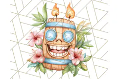 Tropical Tiki Friends PNG Clipart, Cute Summer Art Product Image 3