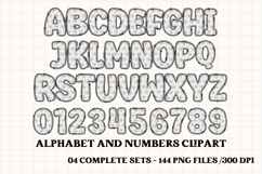 Halloween Alphabet png clipart, halloween letters doodle Product Image 5