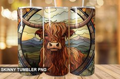 Stained Glass Highland Cow PNG Tumbler Design Product Image 1