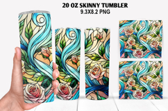 Roes Skinny Tumbler 20oz Wrap Design, Valentine Tumbler PNG Product Image 1