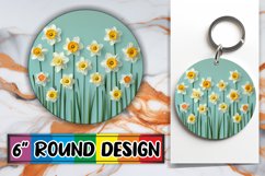 Eggcellent Floral Fusion Circle Design Keychain PNG Product Image 1