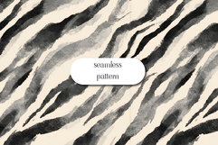 Zebra Seamless Pattern Monochrome Watercolor Stripes Product Image 1