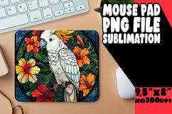 Vibrant Stained Glass Bird Mouse Pad Design Sublimation PNG Product Image 1