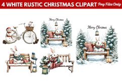 White Rustic Christmas Clipart PNG Product Image 1