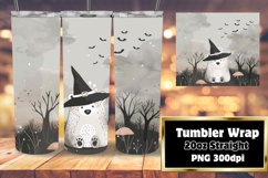 Halloween Bear Tumbler Wrap Watercolor Fall 20oz Sublimation Product Image 1