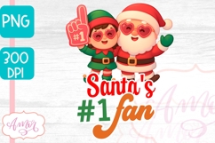 Santa&#039;s #1 fan, Funny Christmas PNG for kid&#039;s shirts Product Image 2