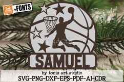 Basketball Dunk Round Sign SVG Laser Cut File Product Image 1