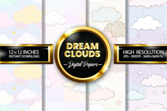 Dream Clouds Digital Papers - 04 variations Product Image 1