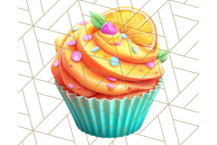Bright Summer Cupcake PNG Clipart, Colorful Cupcakes Product Image 3
