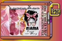 Fashionable Mom in Messy Bun Tumbler Wrap Sublimation Product Image 1